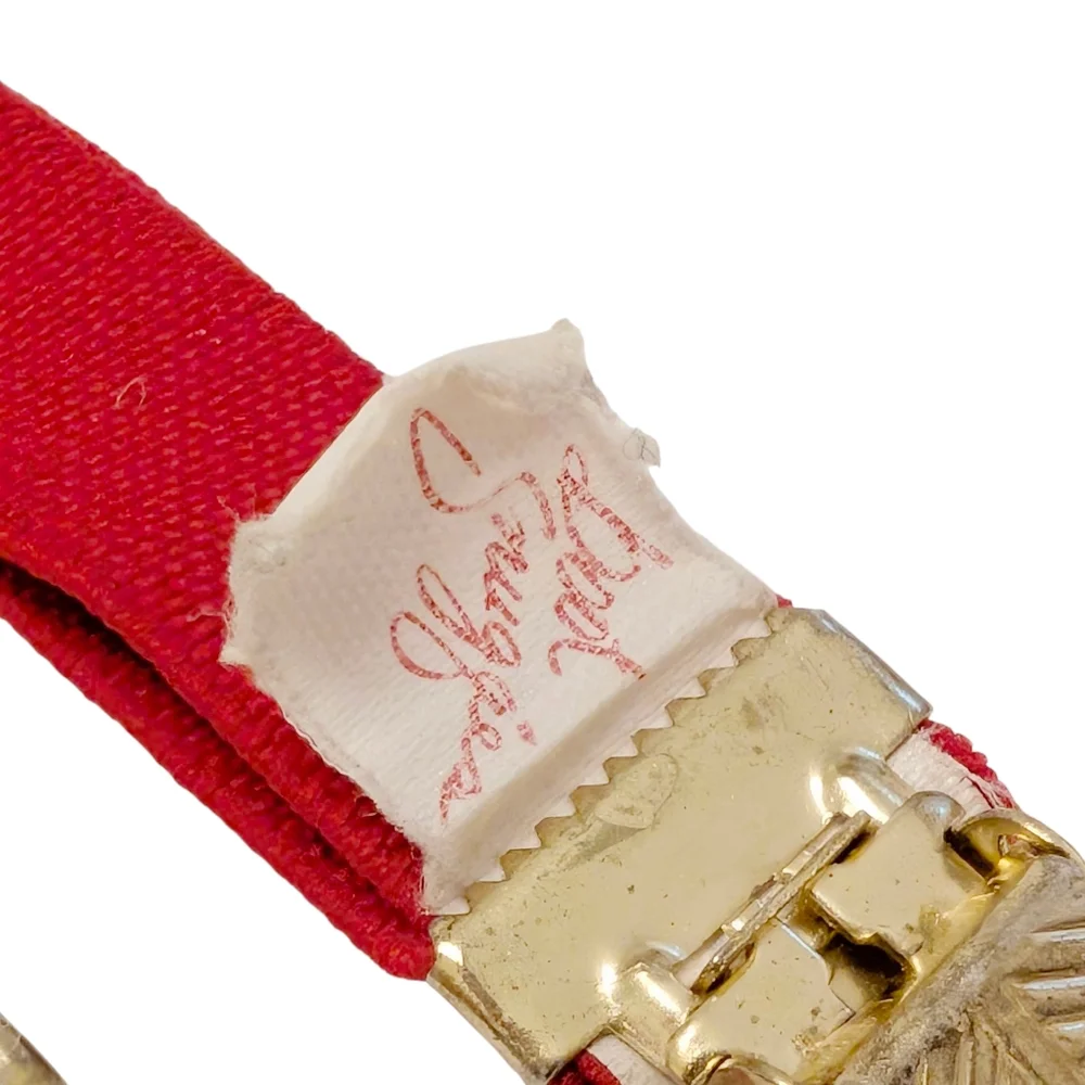 VINTAGE Boot Clips Foot Garters Hold Down Pants Leg Cuffs Red